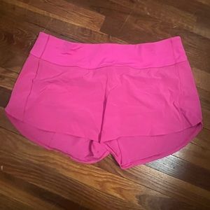 LULULEMON SONIC PINK SPEED UP SHORTS